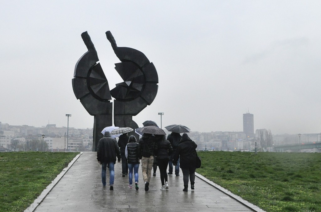 Monument to the victims of genocide at Sava river bank